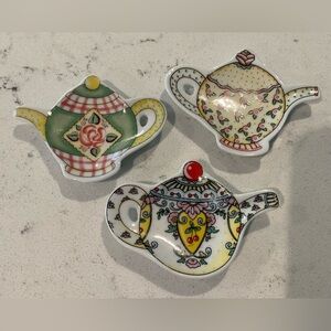 Mary Engelbreit Colorful Ceramic Teapot holders Shaped Dishes